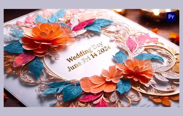 Chic 3D Floral Wedding Invitation Slideshow
